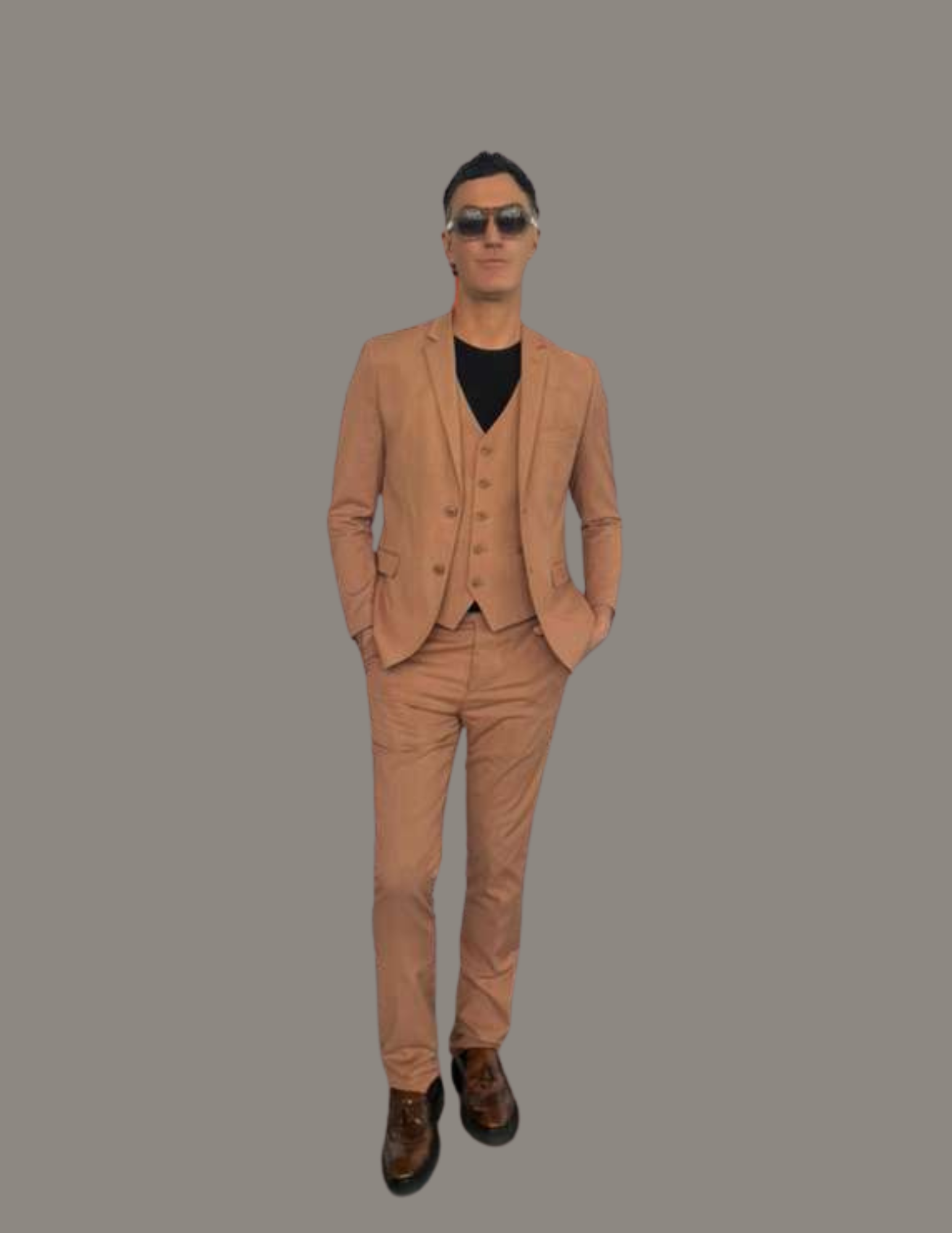 Matt Three-Piece Caramel Suit