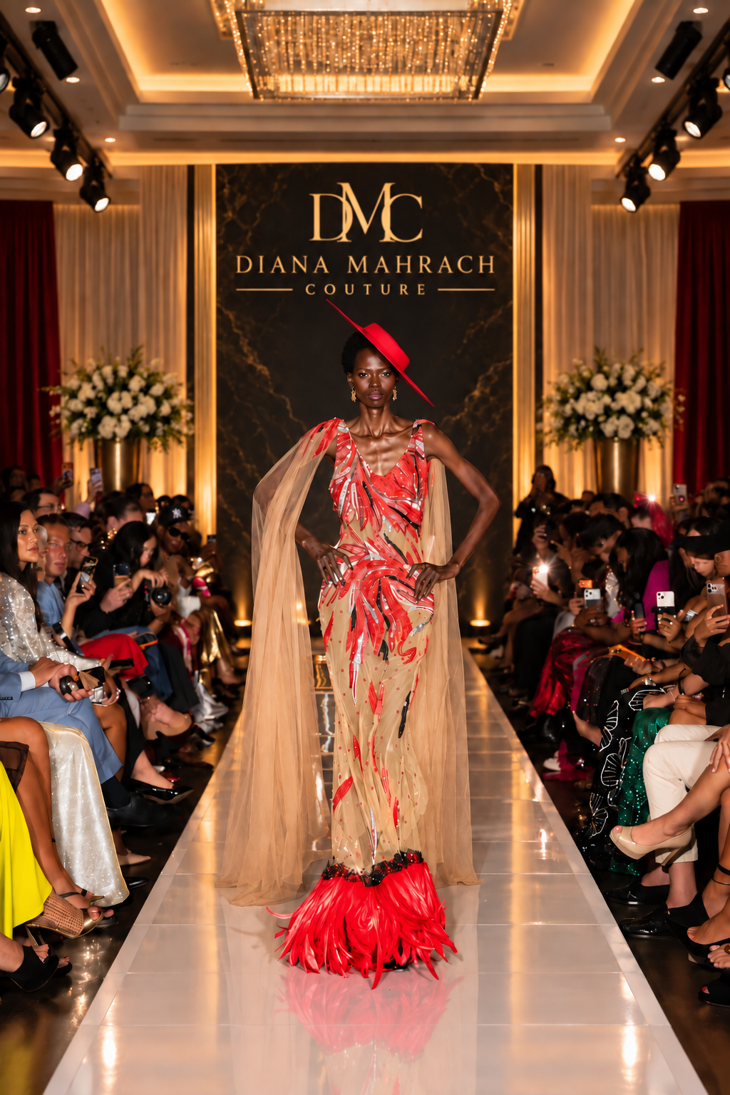 Scarlet Feather Couture Gown