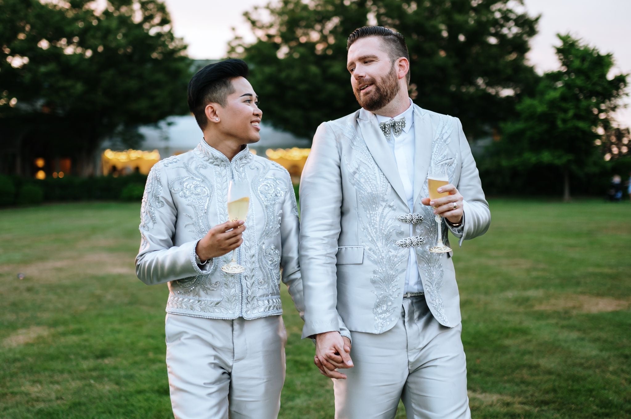 Kyle & John Silk Mikado Suits