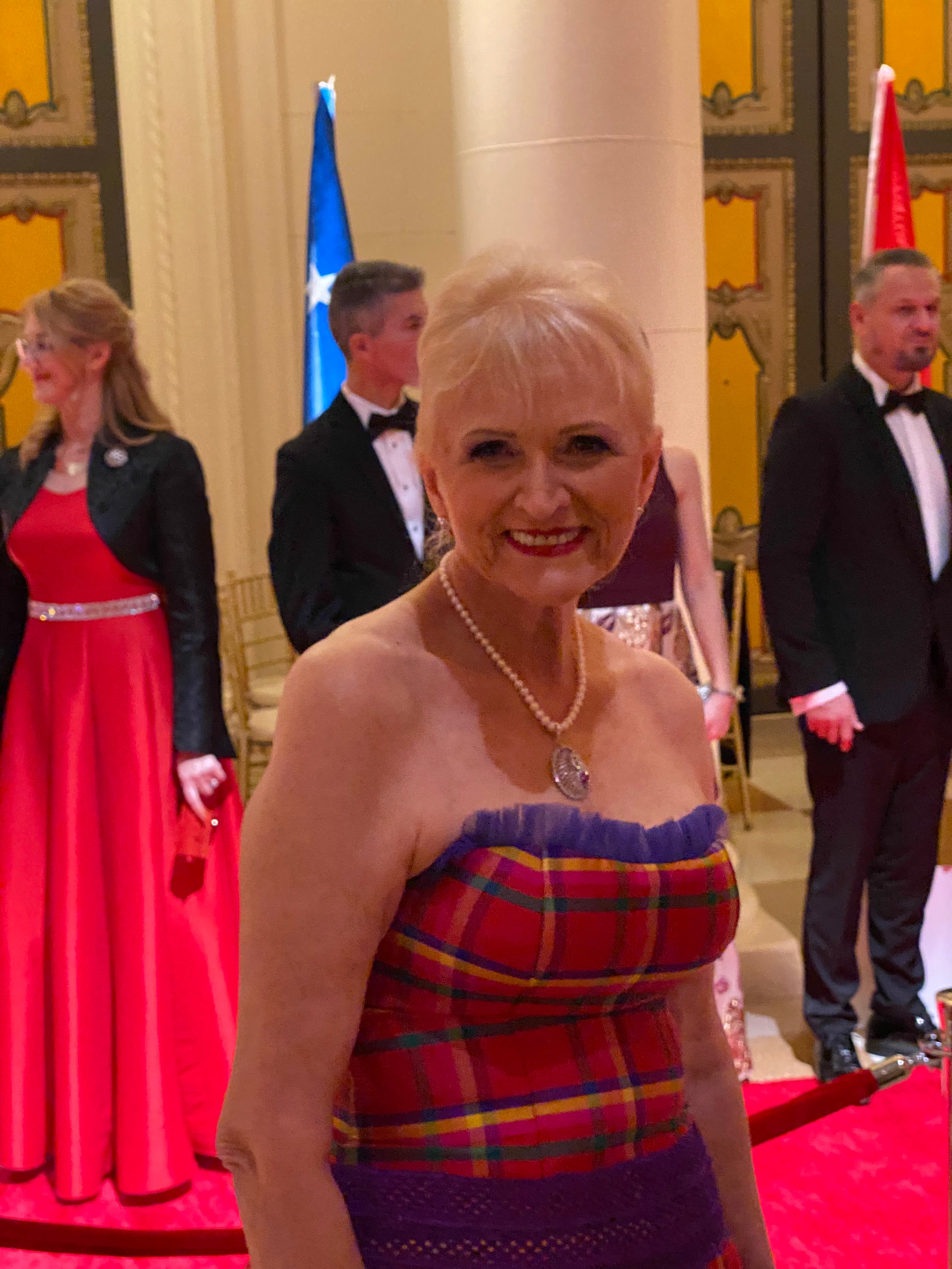 Mariann Tartan dress a line.