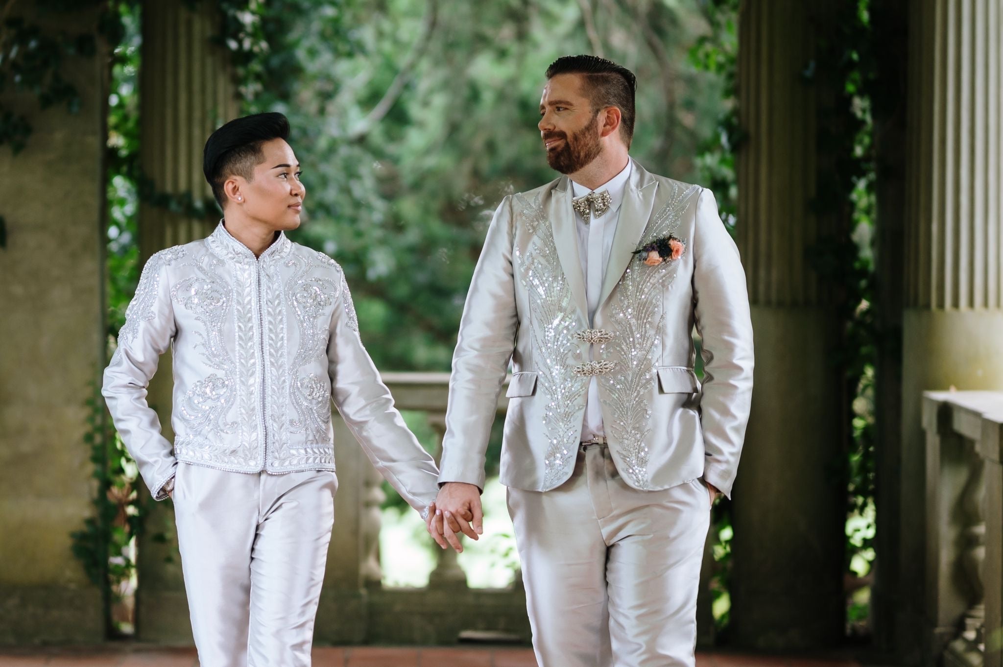 Kyle & John Silk Mikado Suits