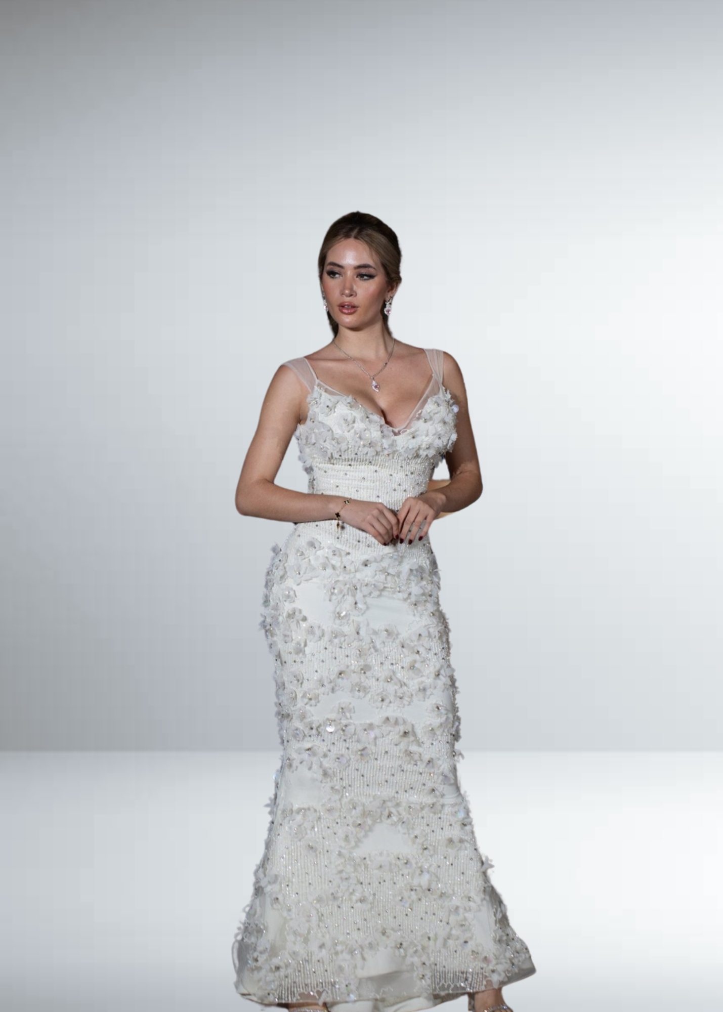 Floral bridal dress