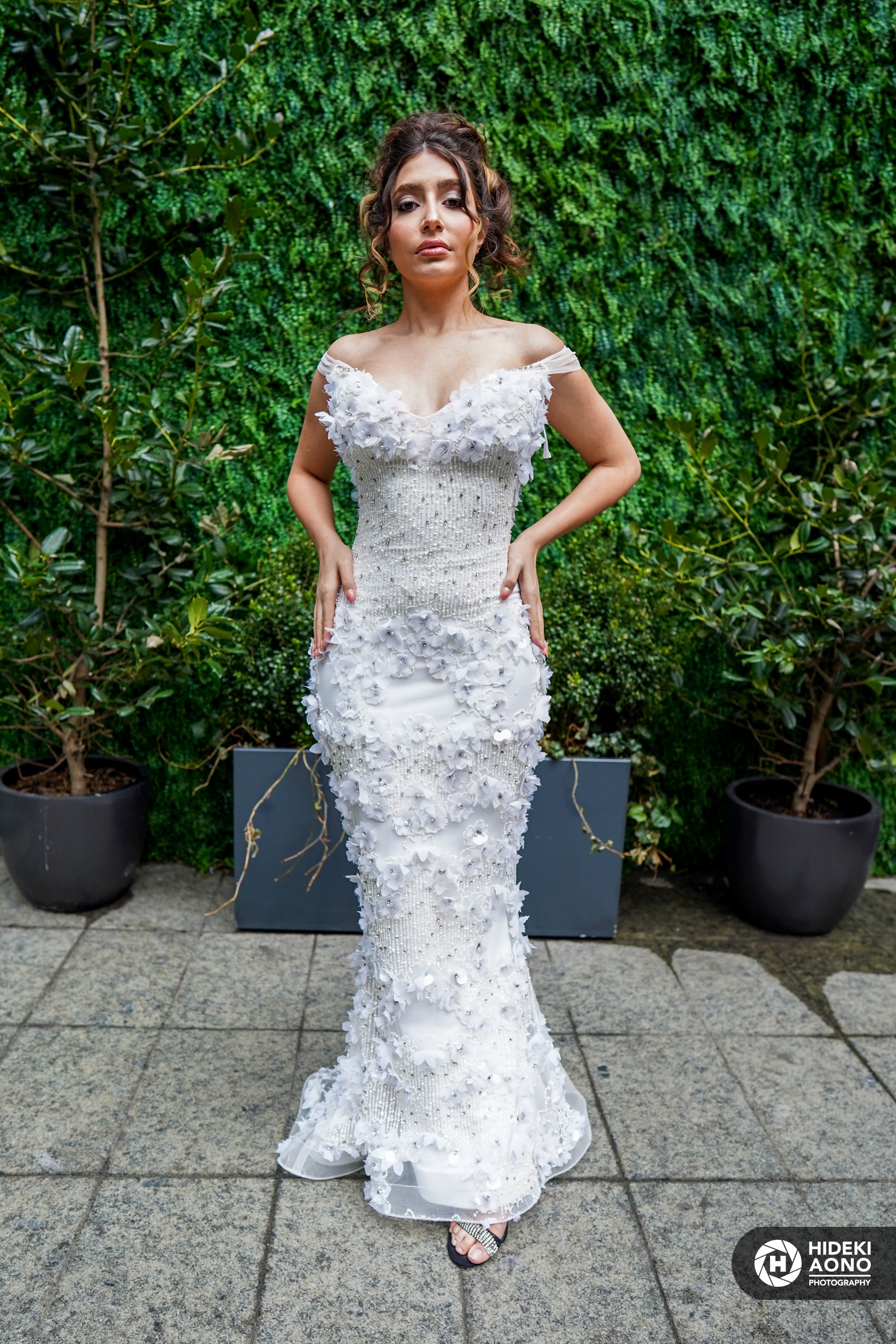 Floral bridal dress