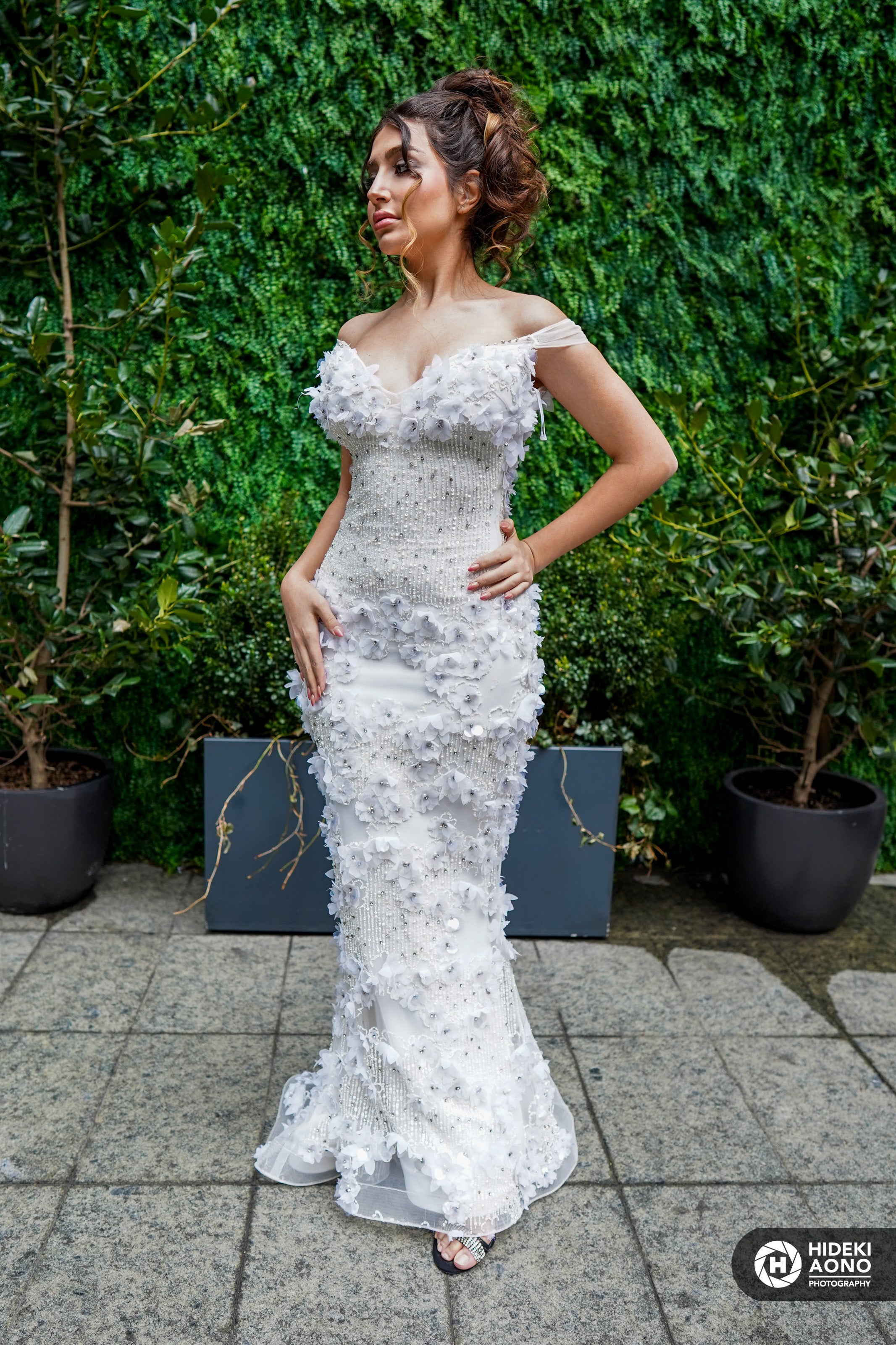 Floral bridal dress