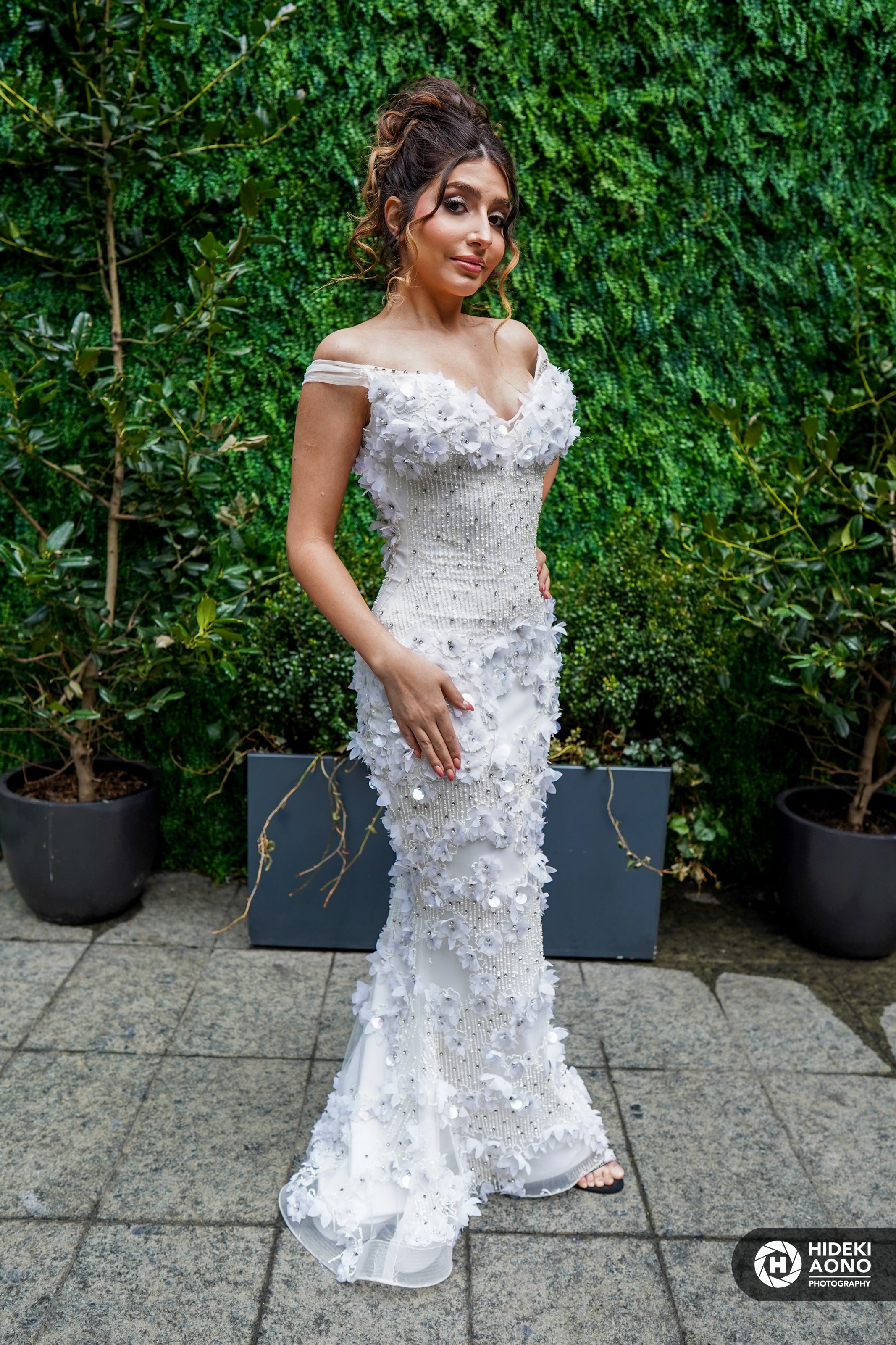 Floral bridal dress