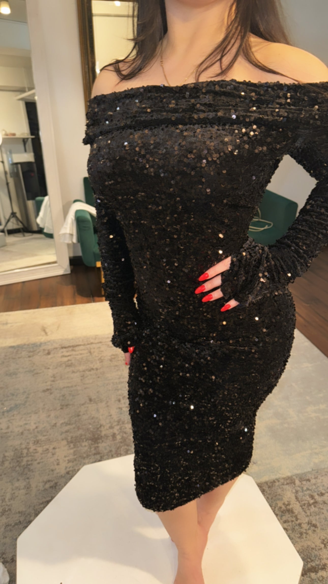 Gresa's Velvet Sequins Dress
