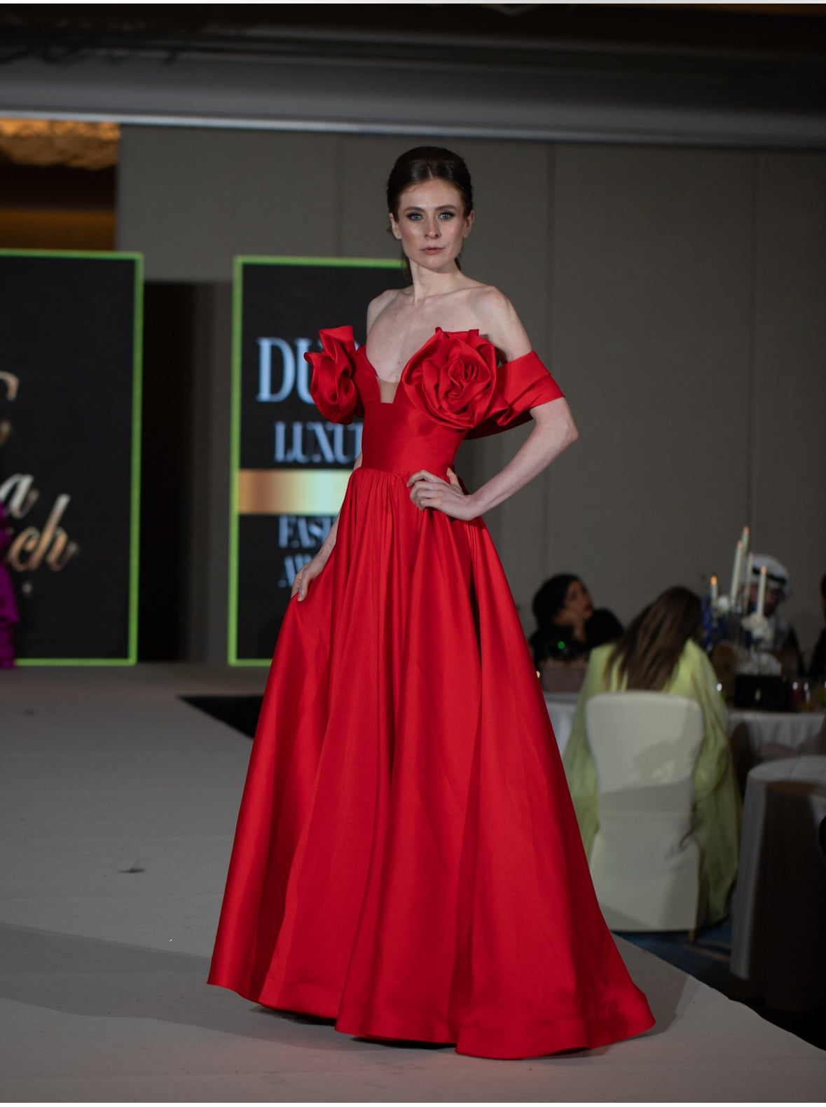 Red Rose Empire Dress