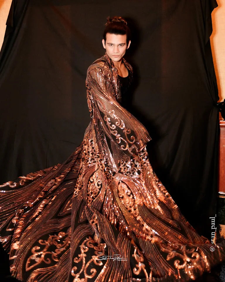 Gold Sequined Cape