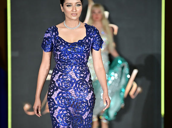 Flower Sequin Maxi Dress
