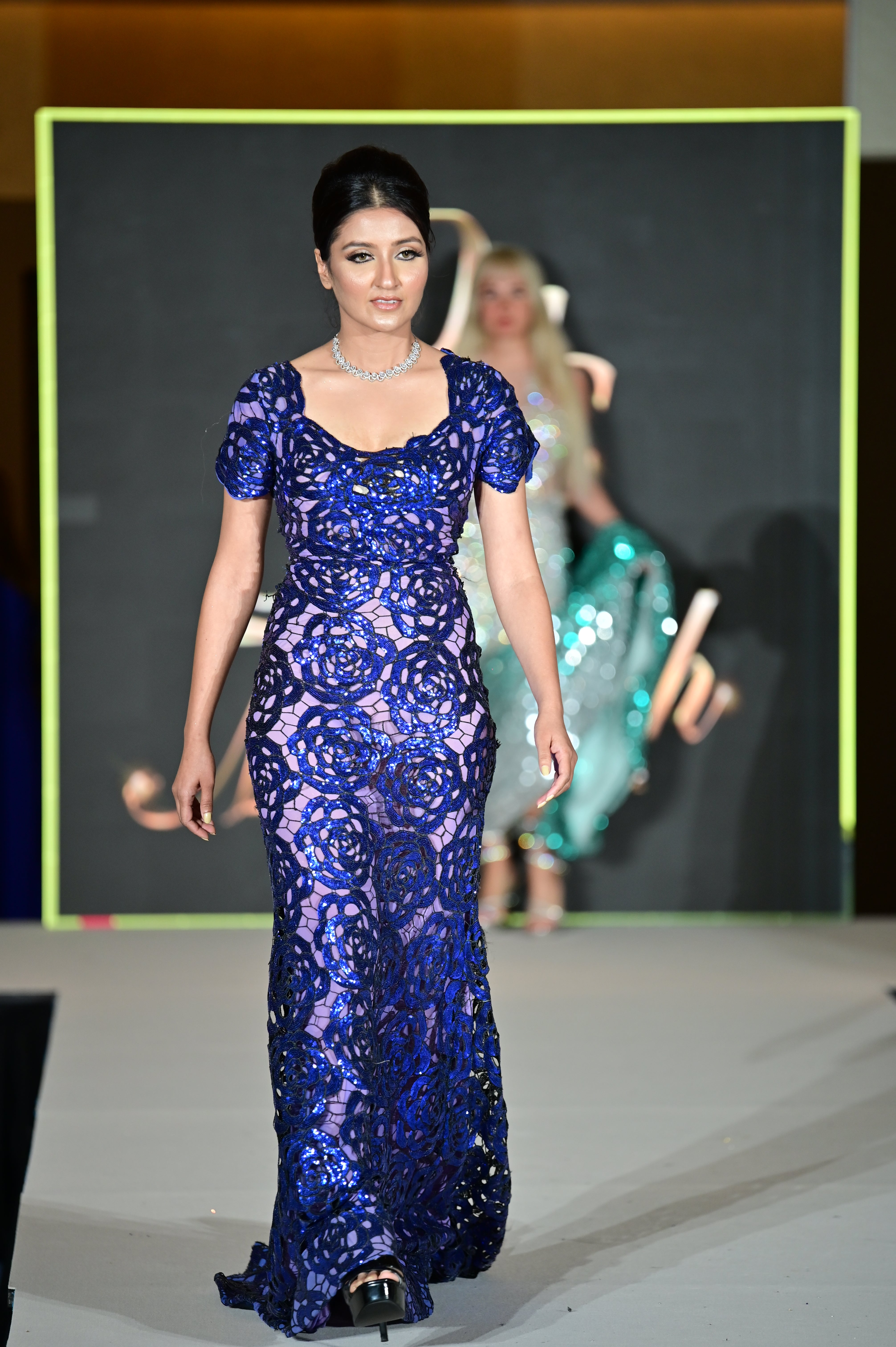 Flower Sequin Maxi Dress
