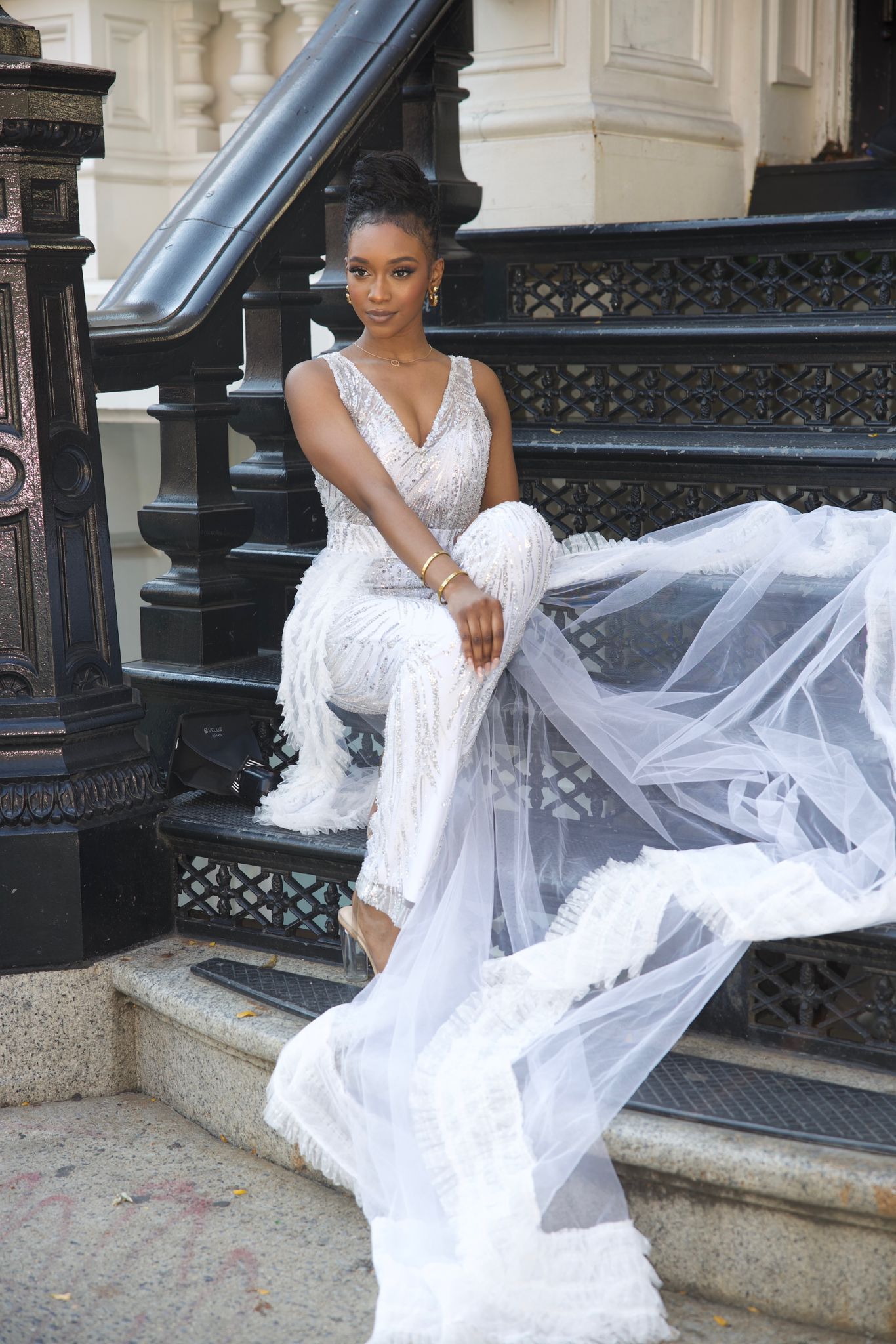 jumpsuit wedding dress M1180 Elegant lace halter wedding jumpsuit featuring a lightweight chiffon wide Ericka Bridal Jumpsuit Diana