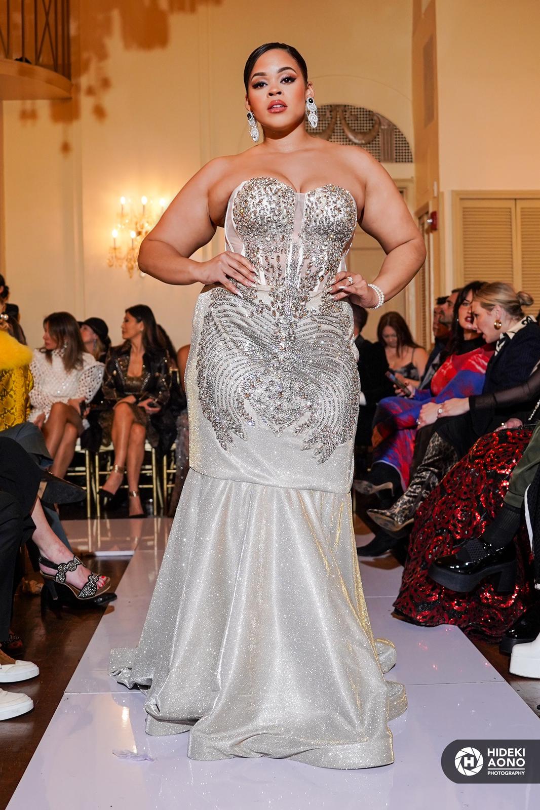 Silver Embellished Corset Gown Diana Mahrach Couture Silver Embellished Corset Gown Diana Mahrach Couture