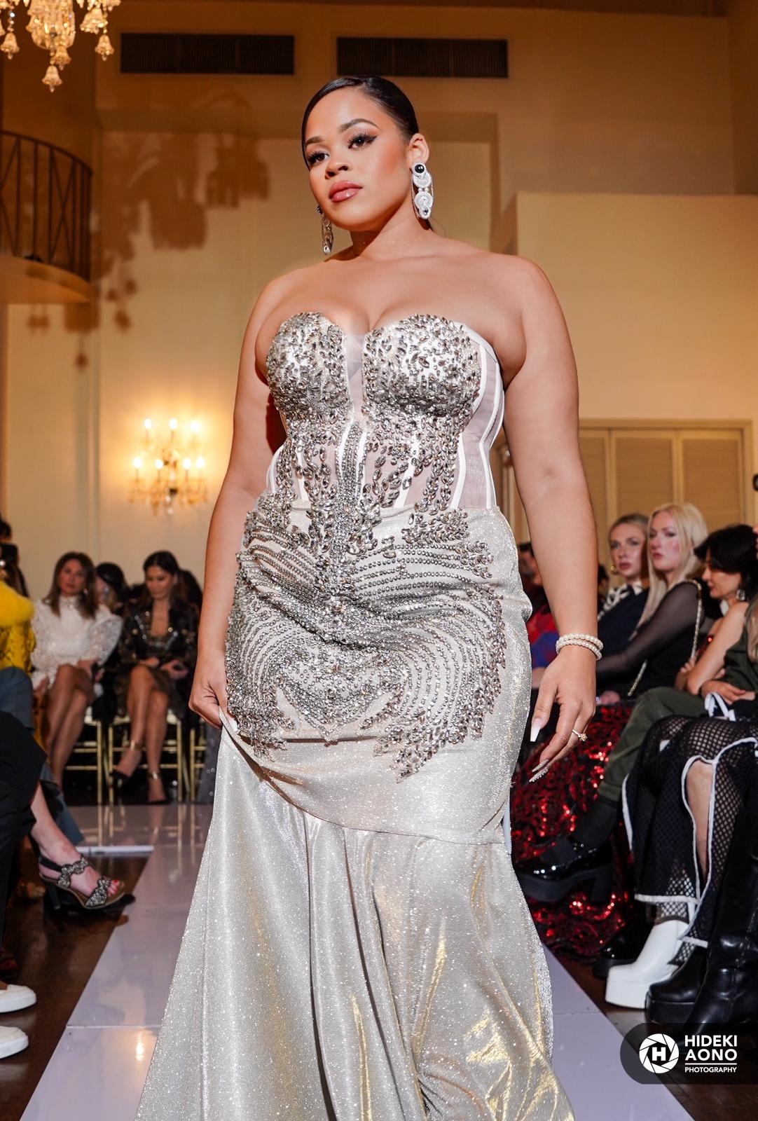 Silver Embellished Corset Gown