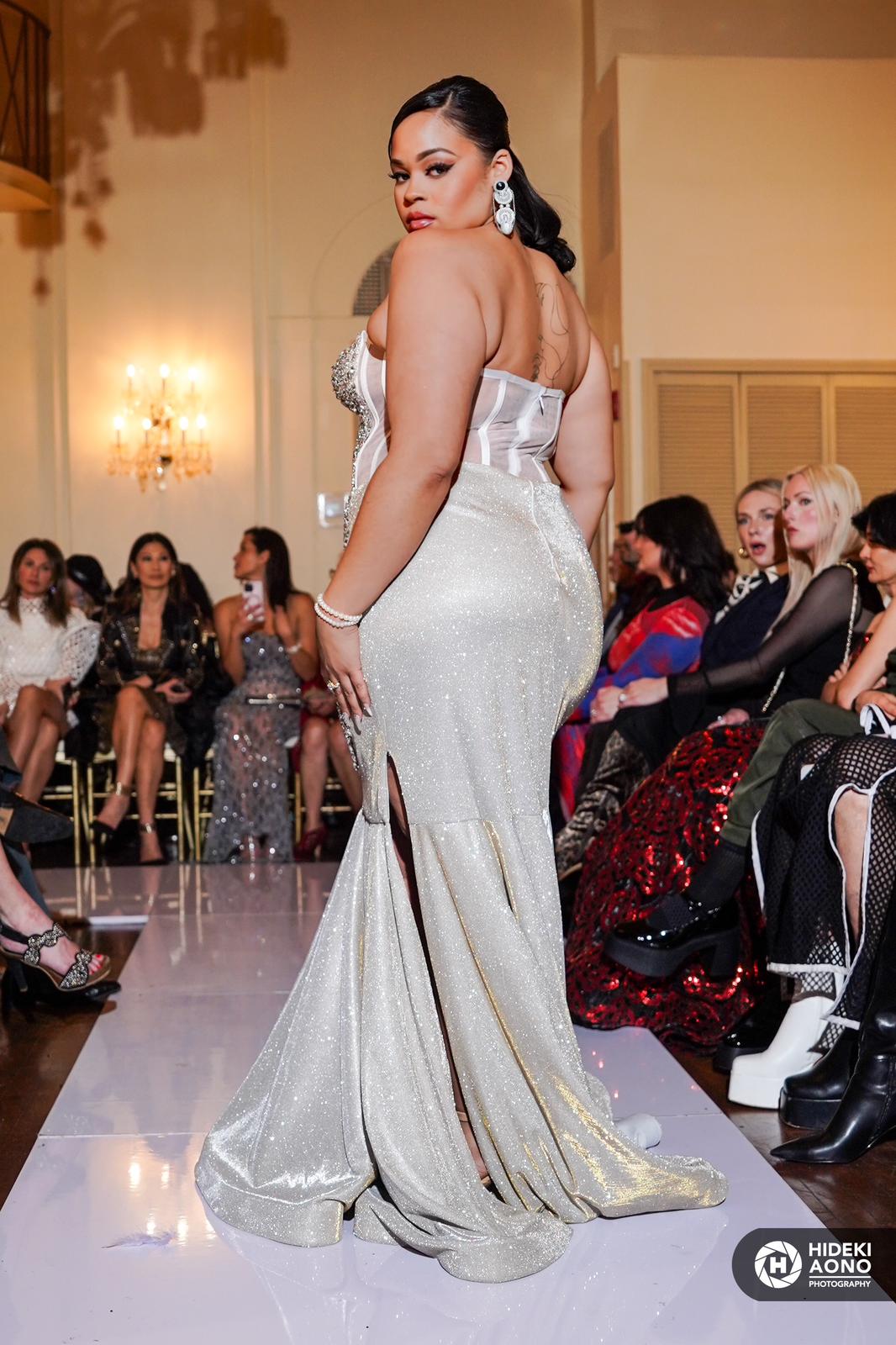 Silver Embellished Corset Gown