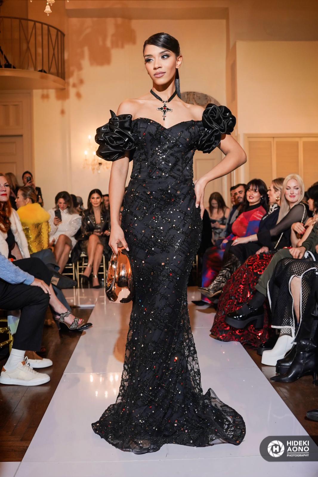 Crystal Off-Shoulder Gown
