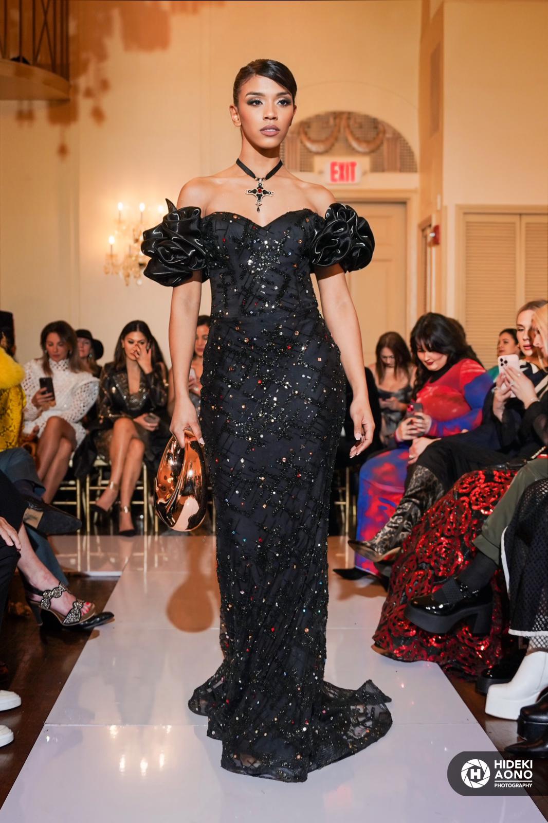 Crystal Off-Shoulder Gown