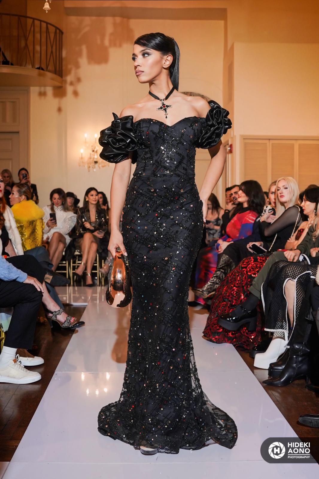 Crystal Off-Shoulder Gown
