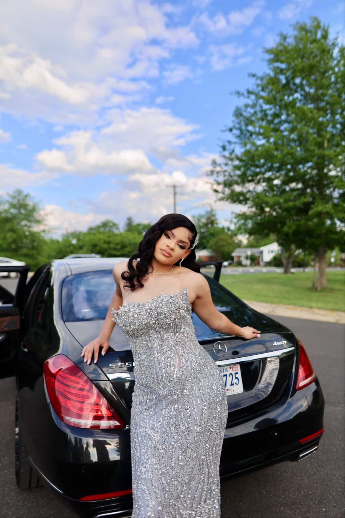 Silver Starlight Prom Gown