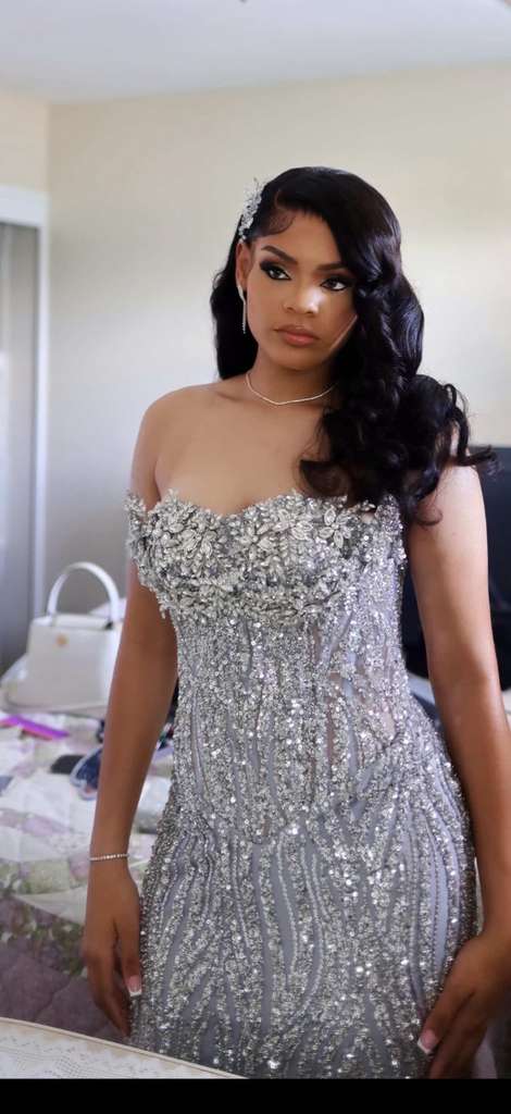 Silver Starlight Prom Gown