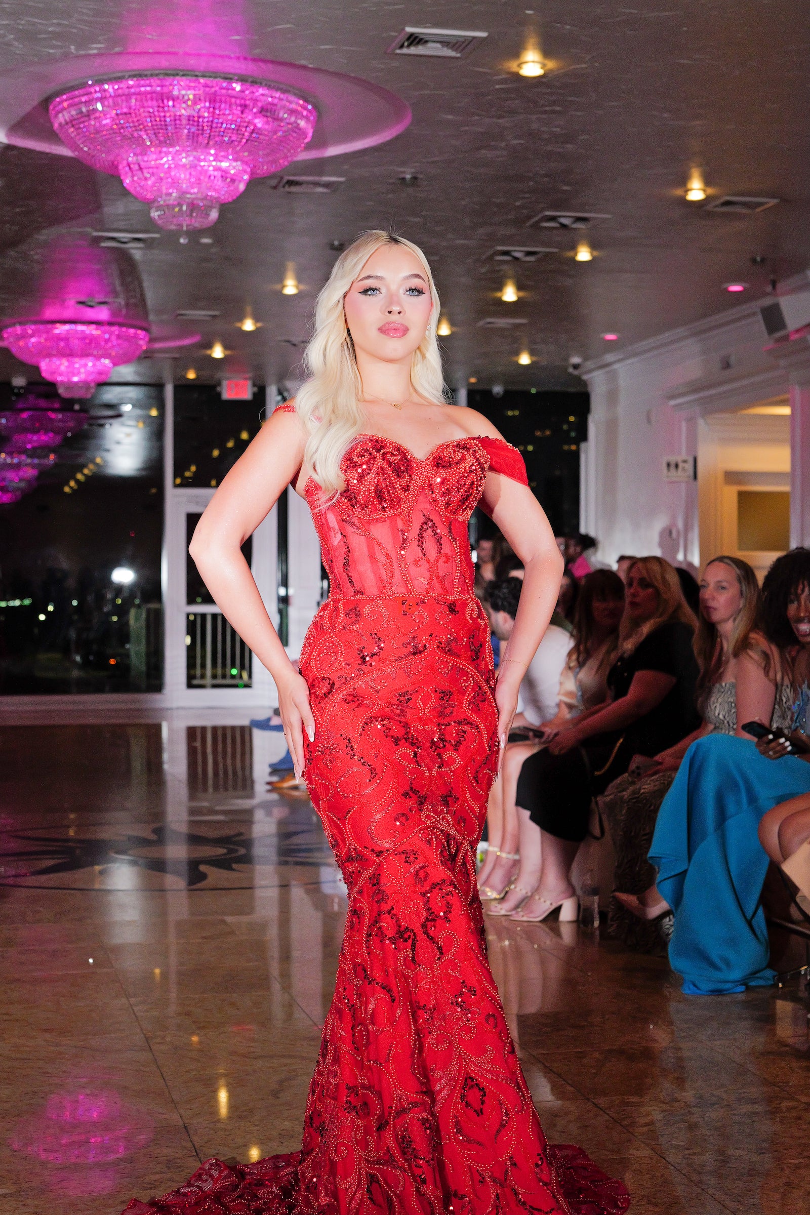 Lady In Red Gown