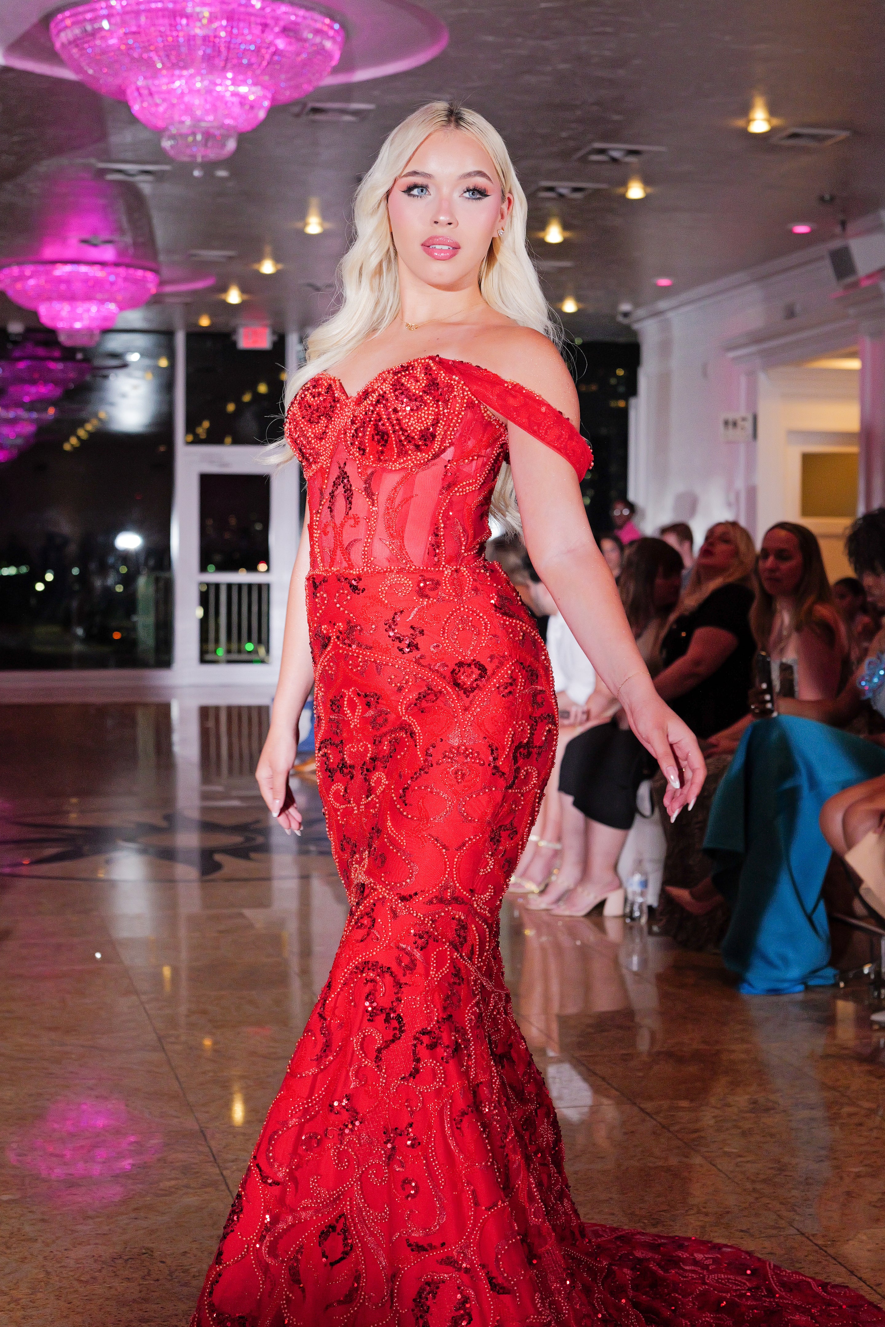 Lady In Red Gown