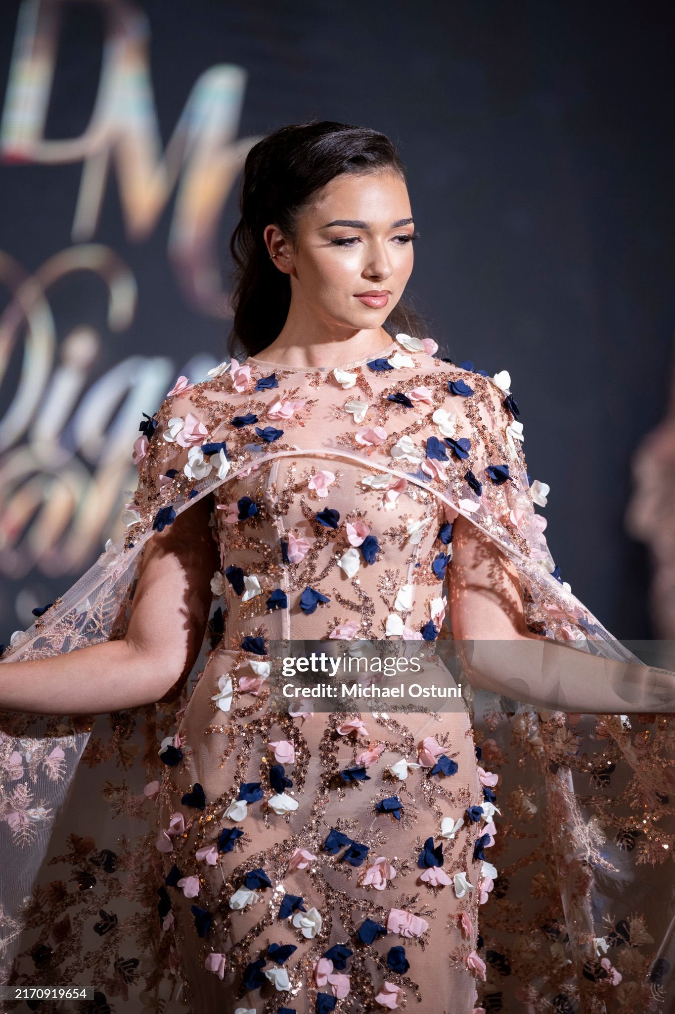 Floral dress and cape