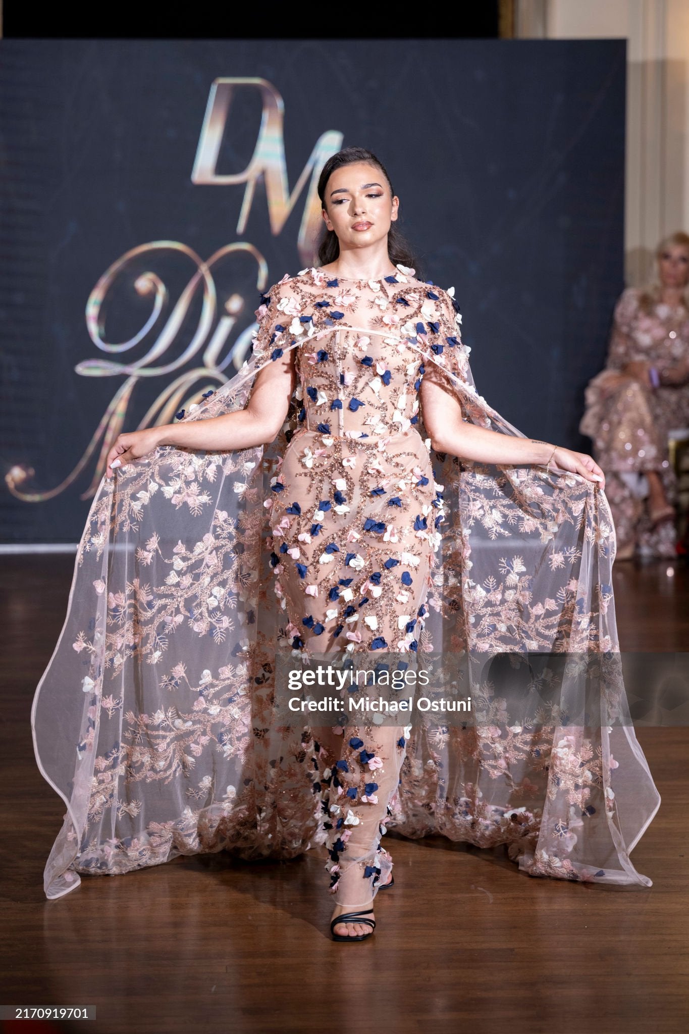 Floral dress and cape