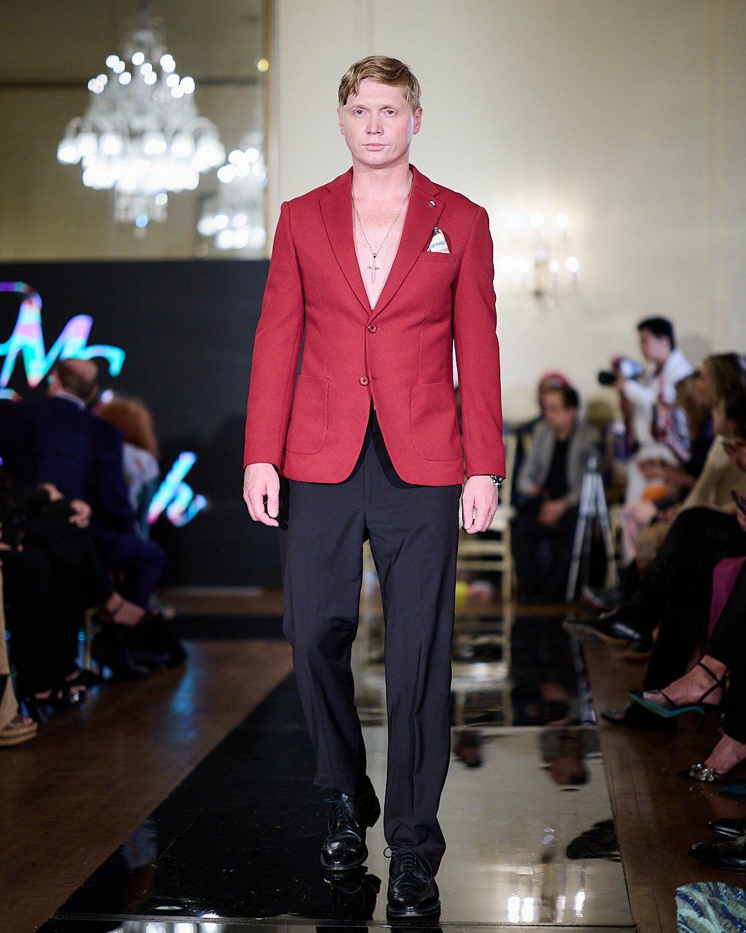 Crimson Elegance Blazer