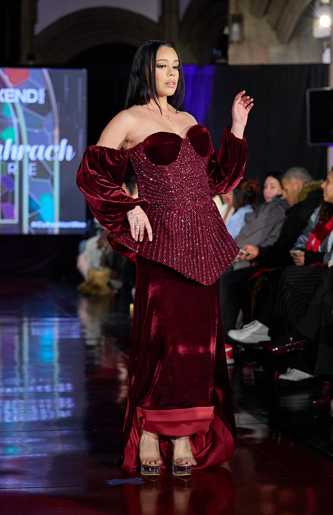 Burgundy Velvet Corset Gown