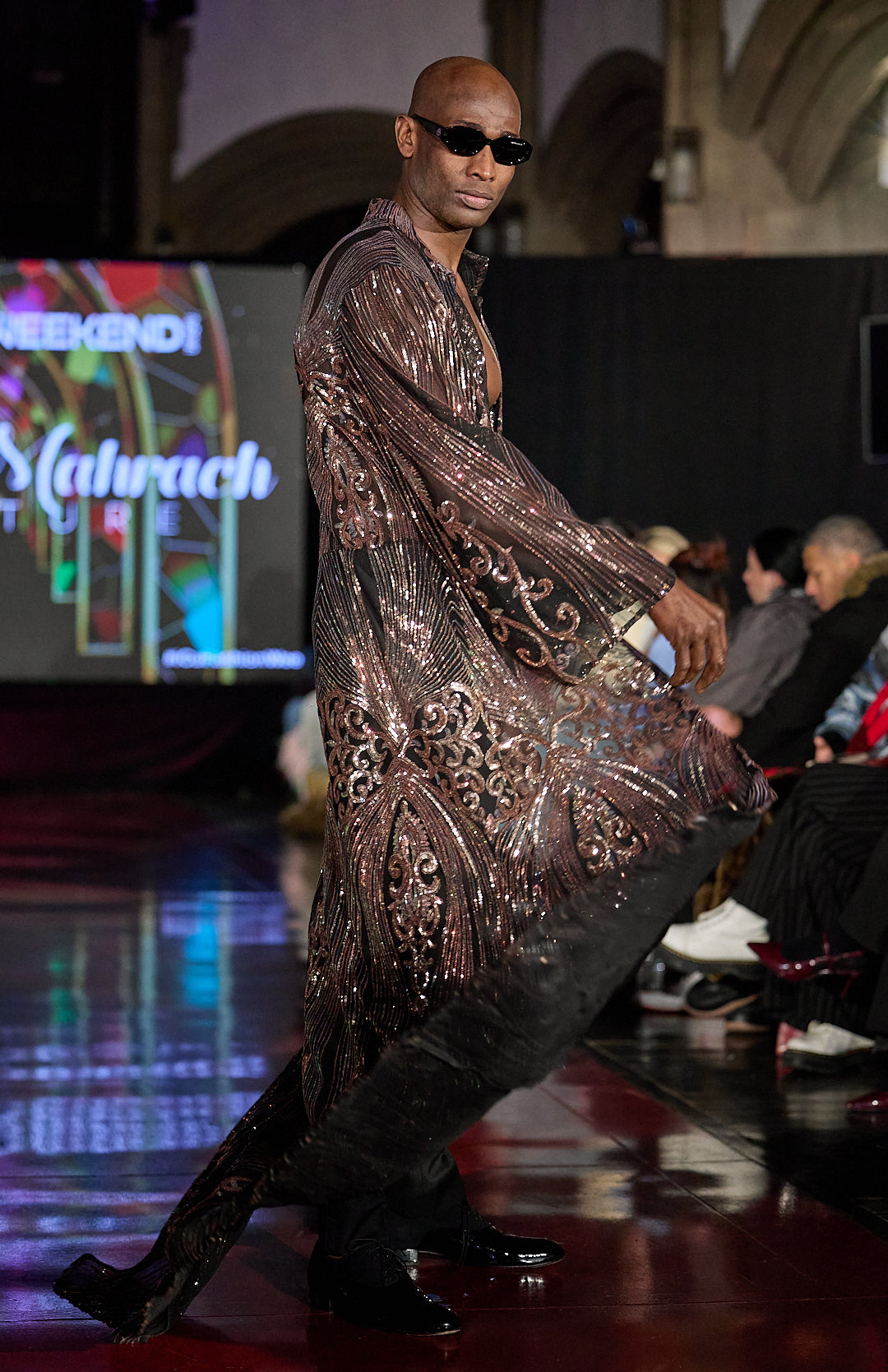 Sequin Embellished Sheer Robe