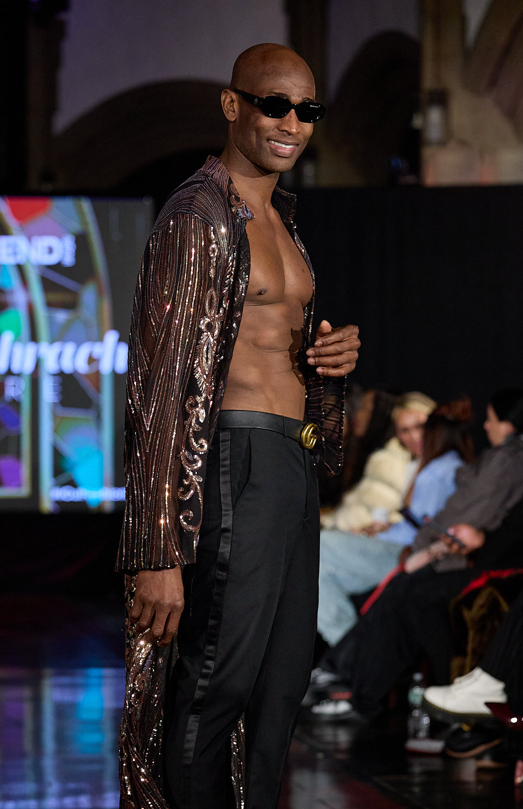 Sequin Embellished Sheer Robe