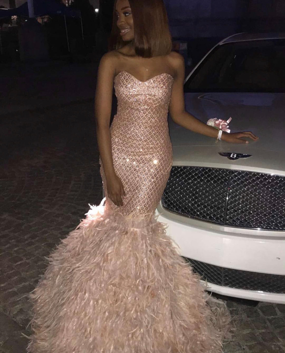 Feather Luxury Mermaid Dress
