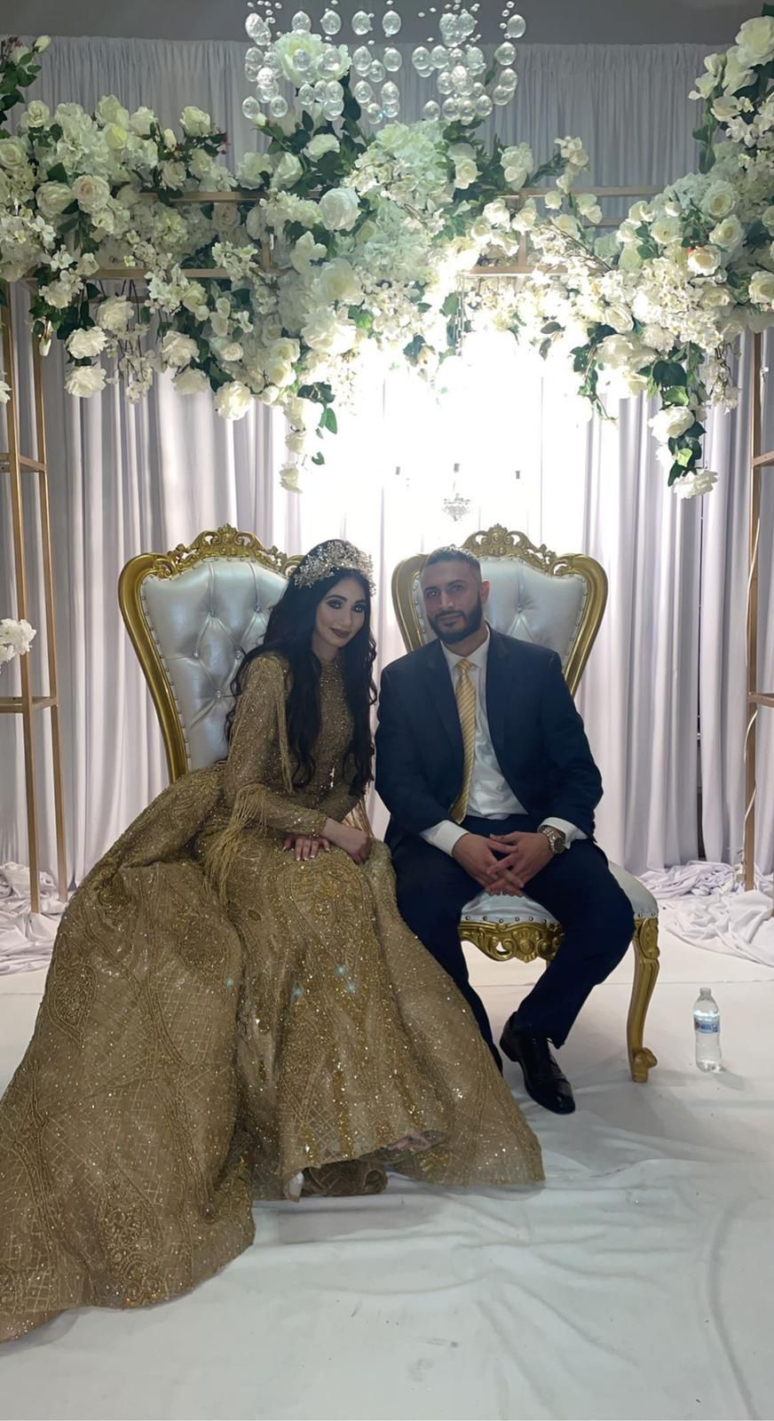 golden royalty engagement dress