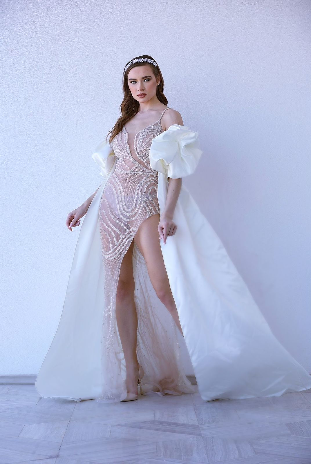 swirl wedding dress