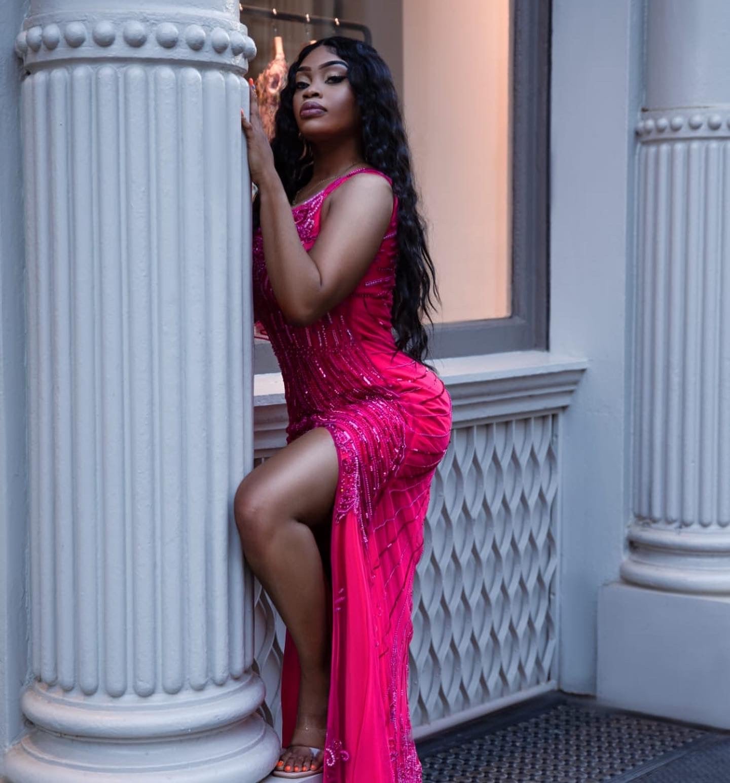 Fushia bomb one shoulder