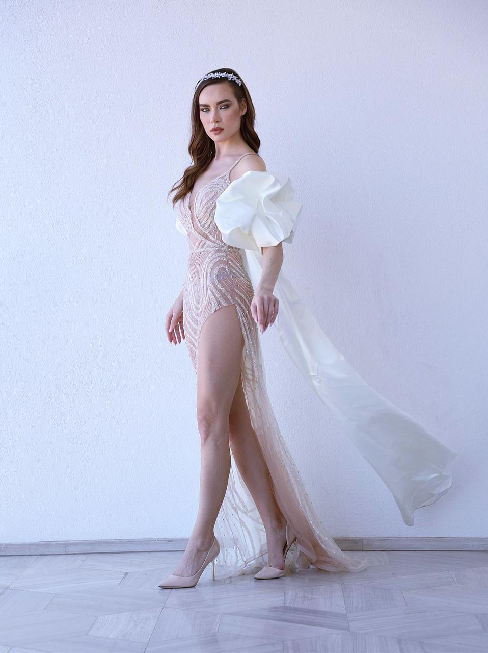 swirl wedding dress
