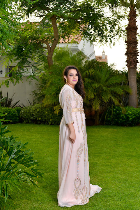 Gold Embellished Kaftan Dress