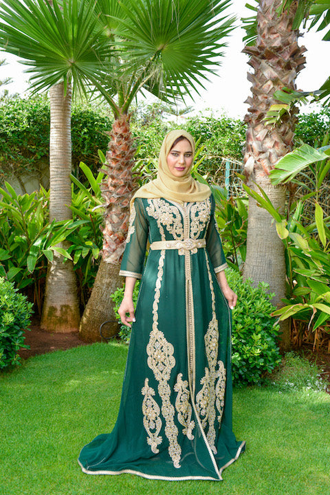 Teal and Gold Kaftan