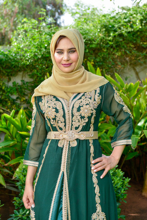Teal and Gold Kaftan